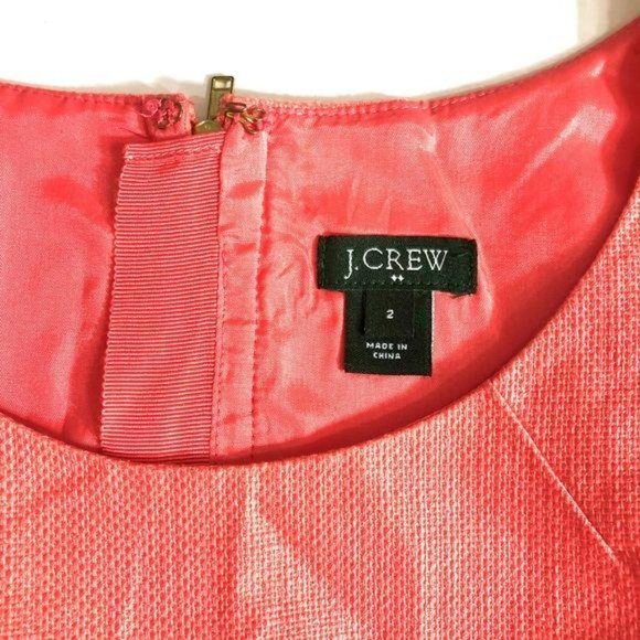 J. Crew Coral Sleeveless Cotton Shift Dress 2 - Picture 3 of 6